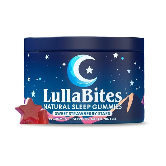 Lullabites Natural Sleep Gummies - 30 Servings -Sweet Strawberry Stars (Melatoni